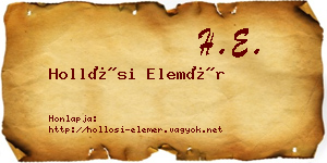 Hollósi Elemér névjegykártya