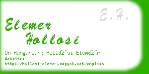 elemer hollosi business card