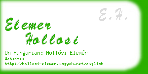 elemer hollosi business card